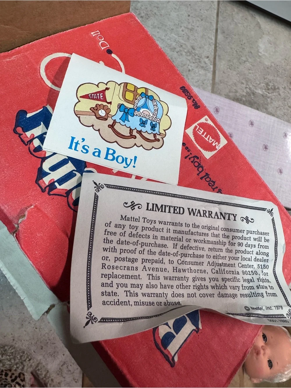 VINTAGE Mattel Baby Brother Tender Love Doll NIB